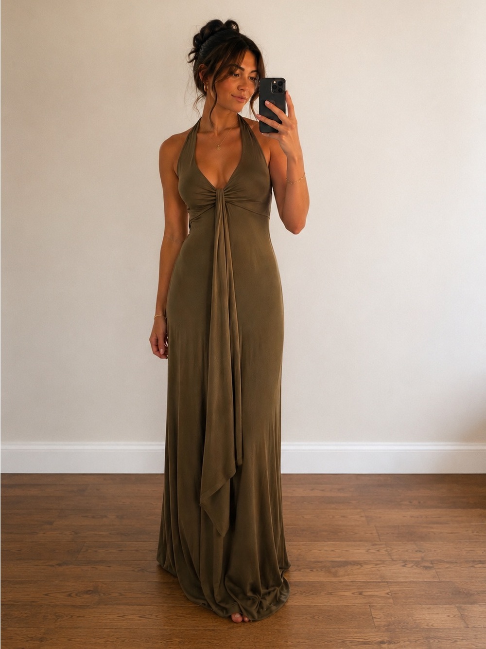 Tommy Bahama Light Brown Halter Maxi Dress